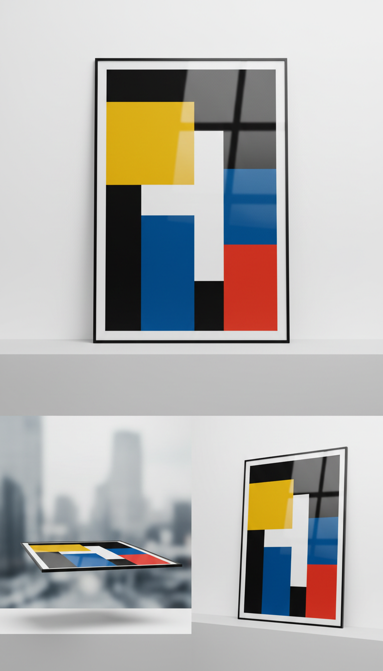 Contraste noir minuit et blanc galerie sur plexiglas