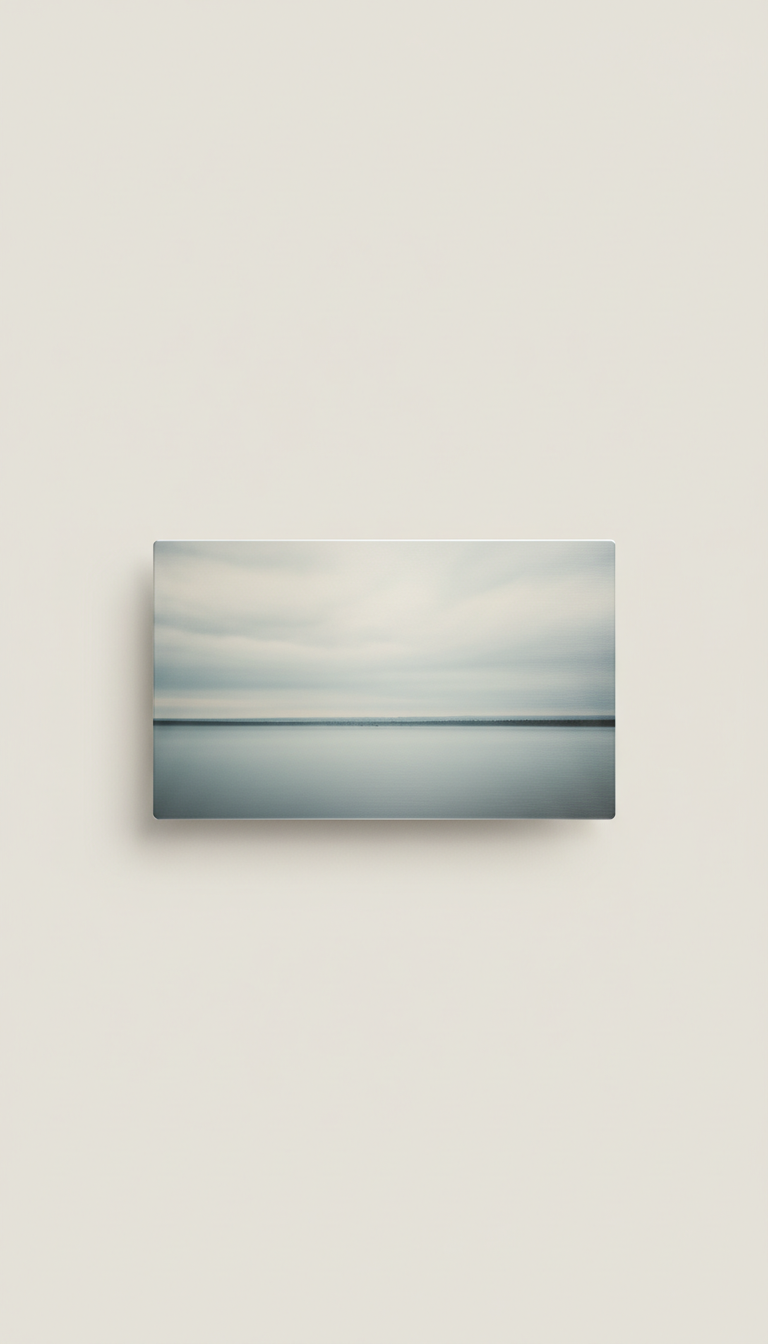Tirage photo horizon bleu brume sur aluminium